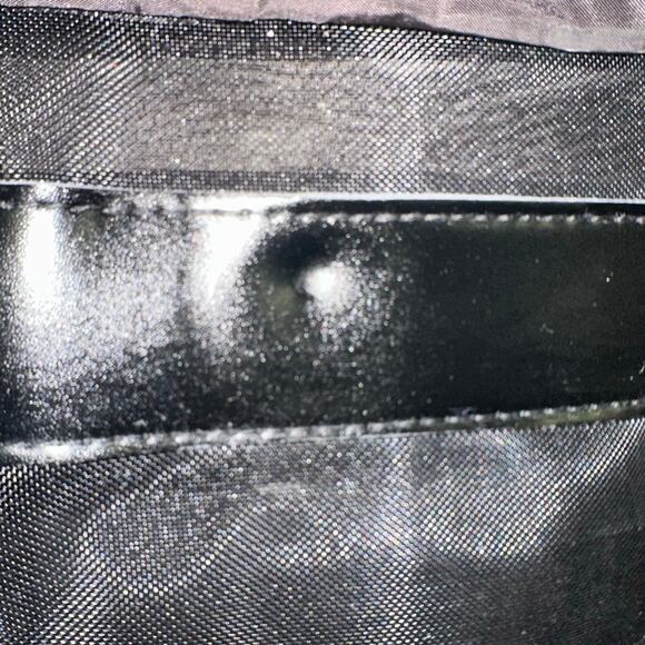 Technology Black Mesh Drawstring Bag with Leather Trim - Picture 5 of 5